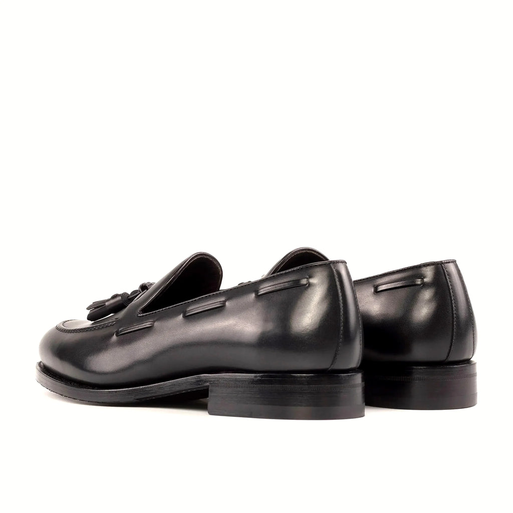 Black mixed leather-rubber sole