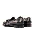 Black mixed leather-rubber sole
