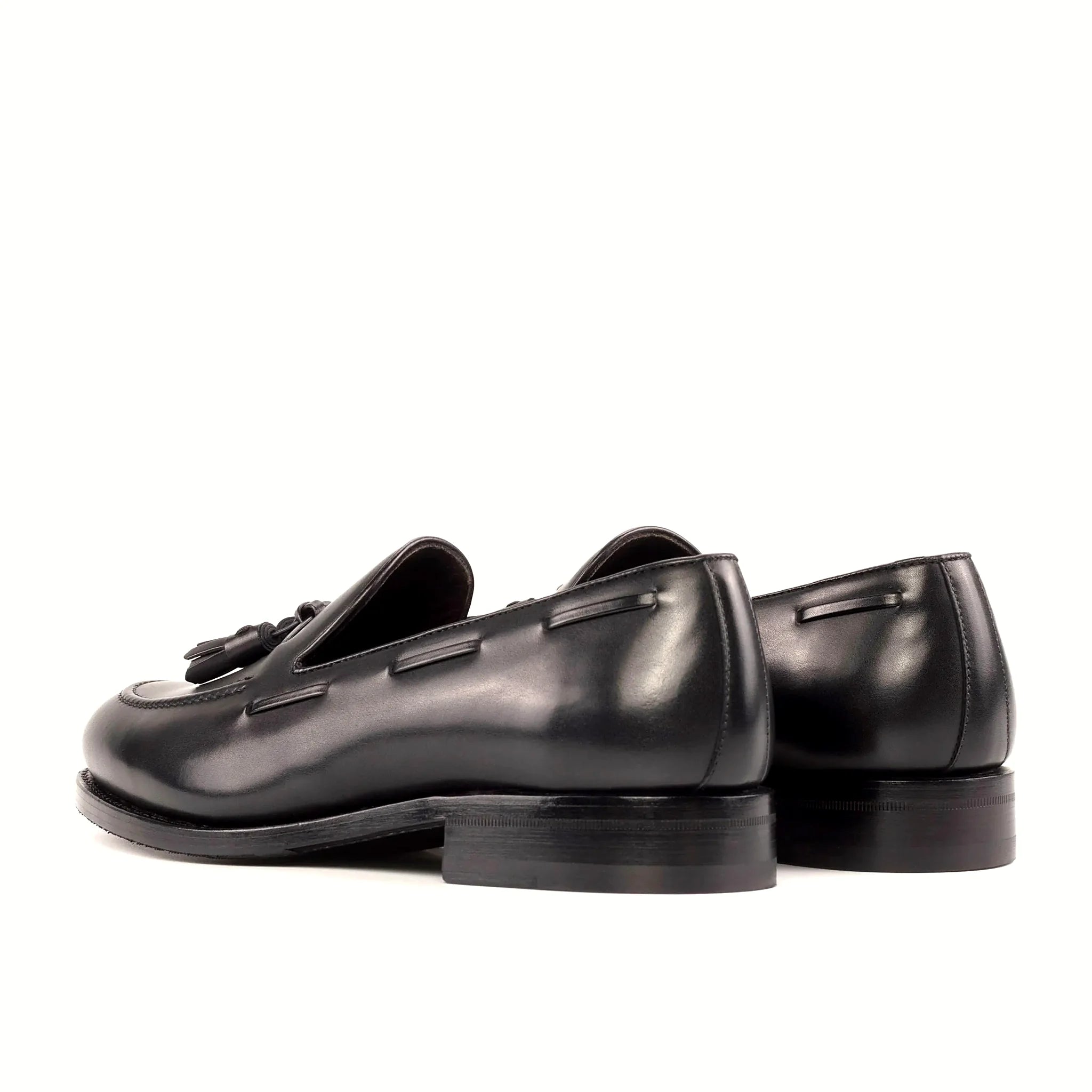 Black mixed leather-rubber sole