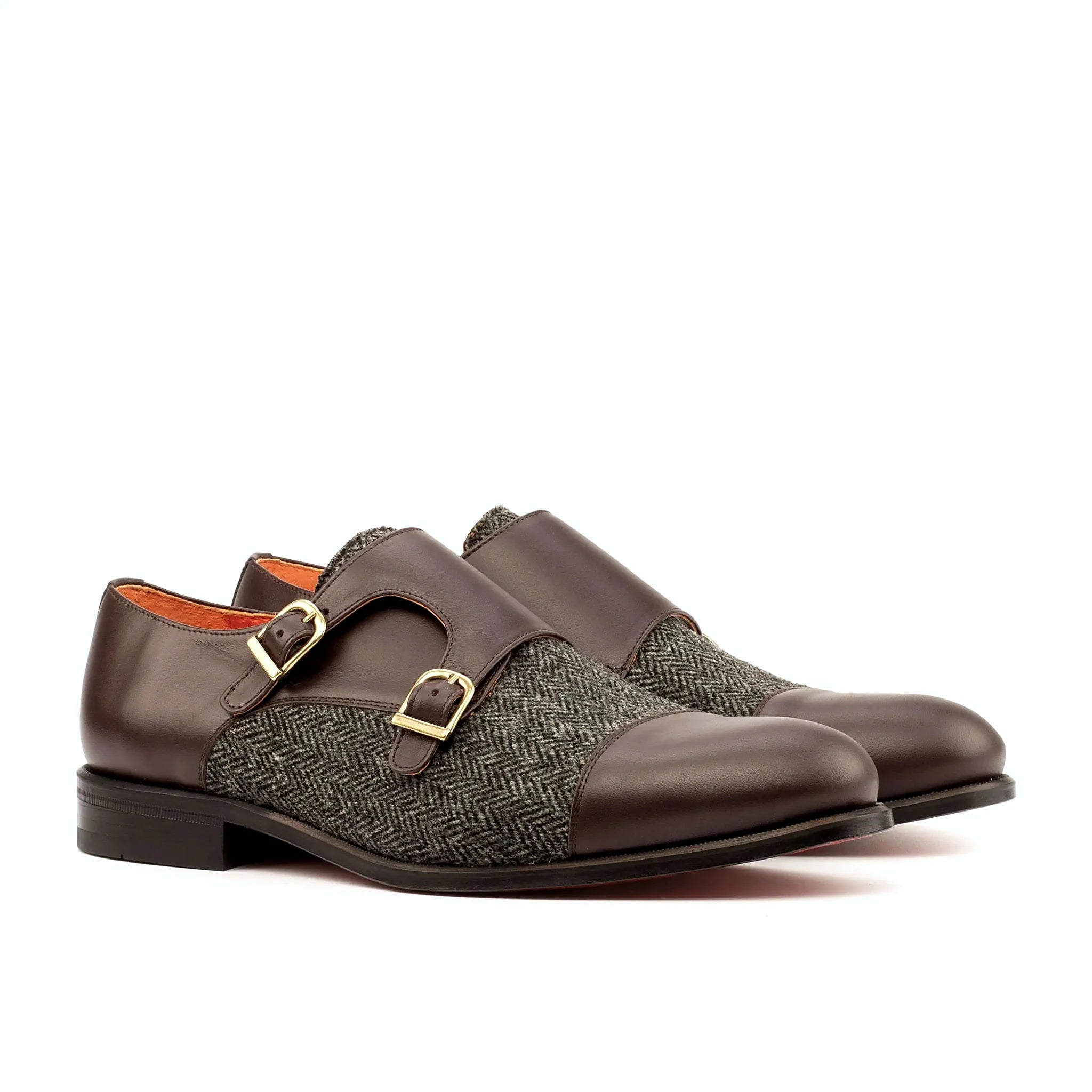 Herringbone sartorial panel on the double monk