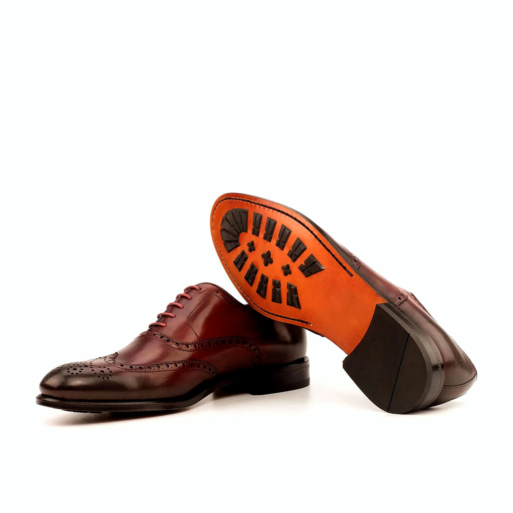 Leather sole with mountain rubber injections