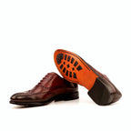 Leather sole with mountain rubber injections