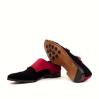 Leather sole with buttons rubber injections