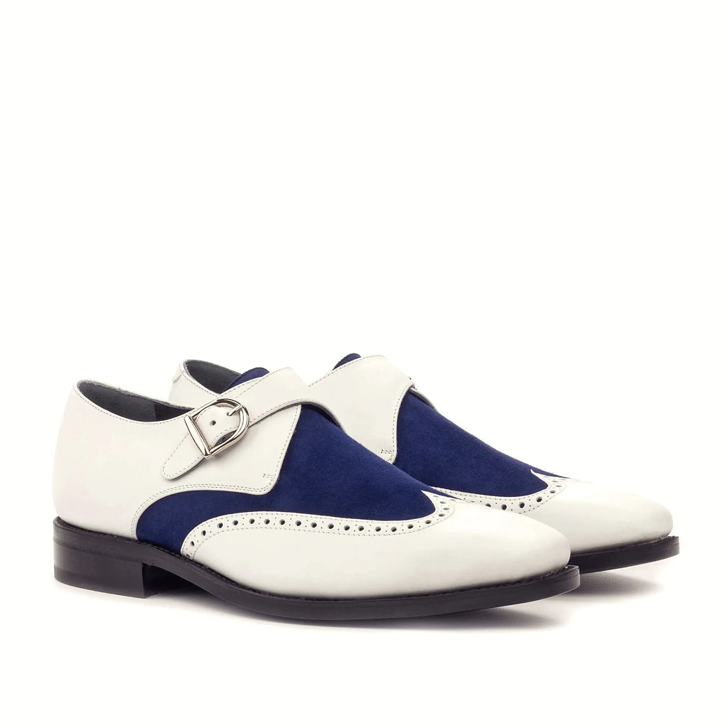 White box calf single monk with buckle strap