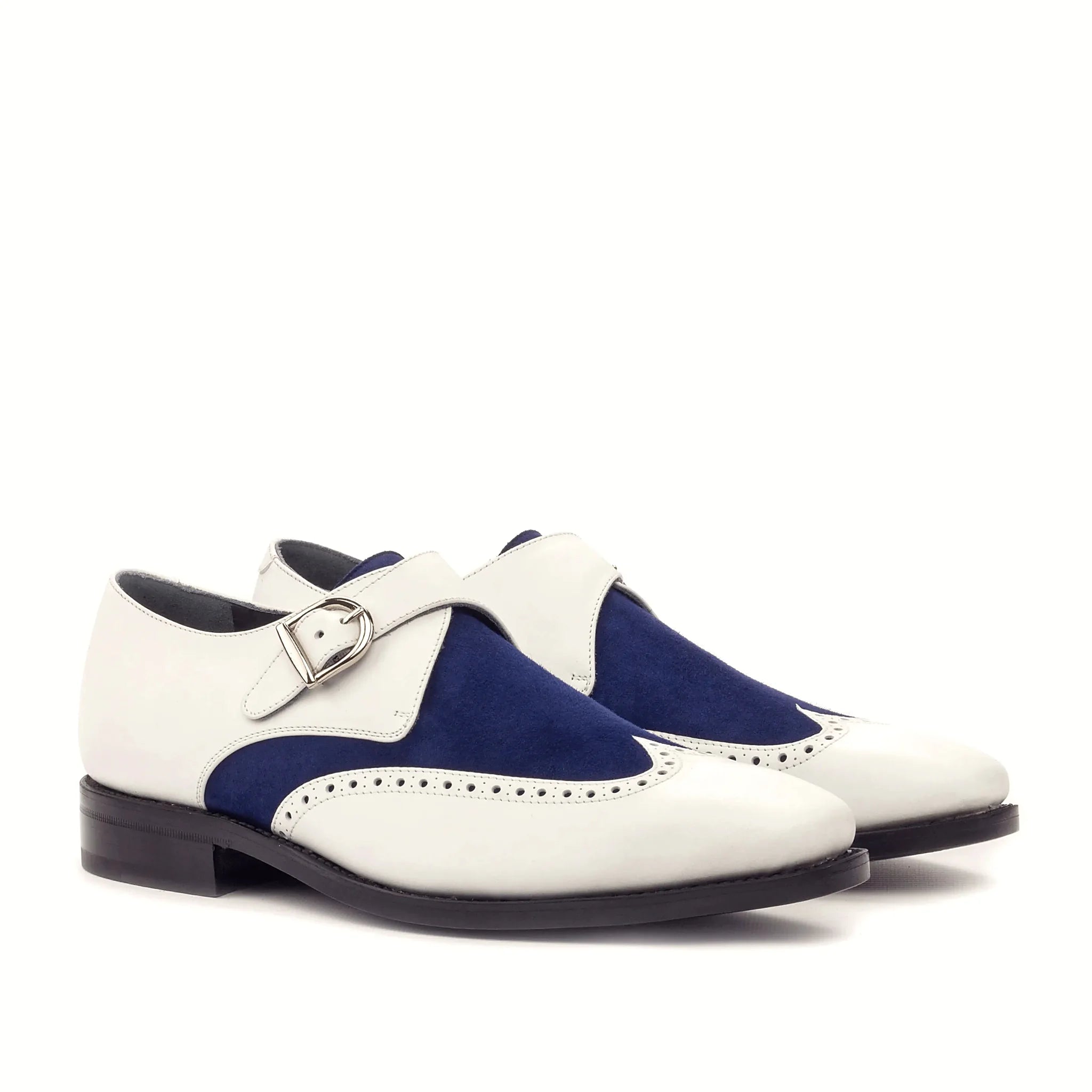 White box calf single monk with buckle strap