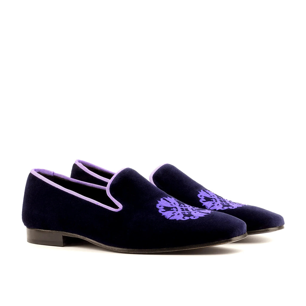 Purple velvet slipper upper