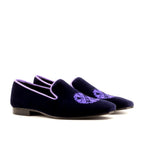 Purple velvet slipper upper