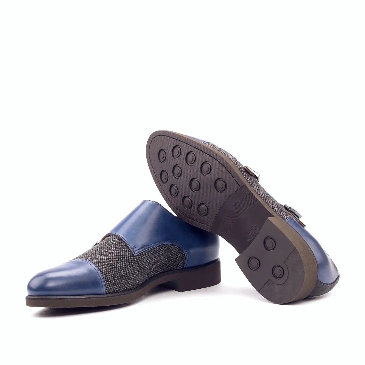 Brown heeled rubber sole