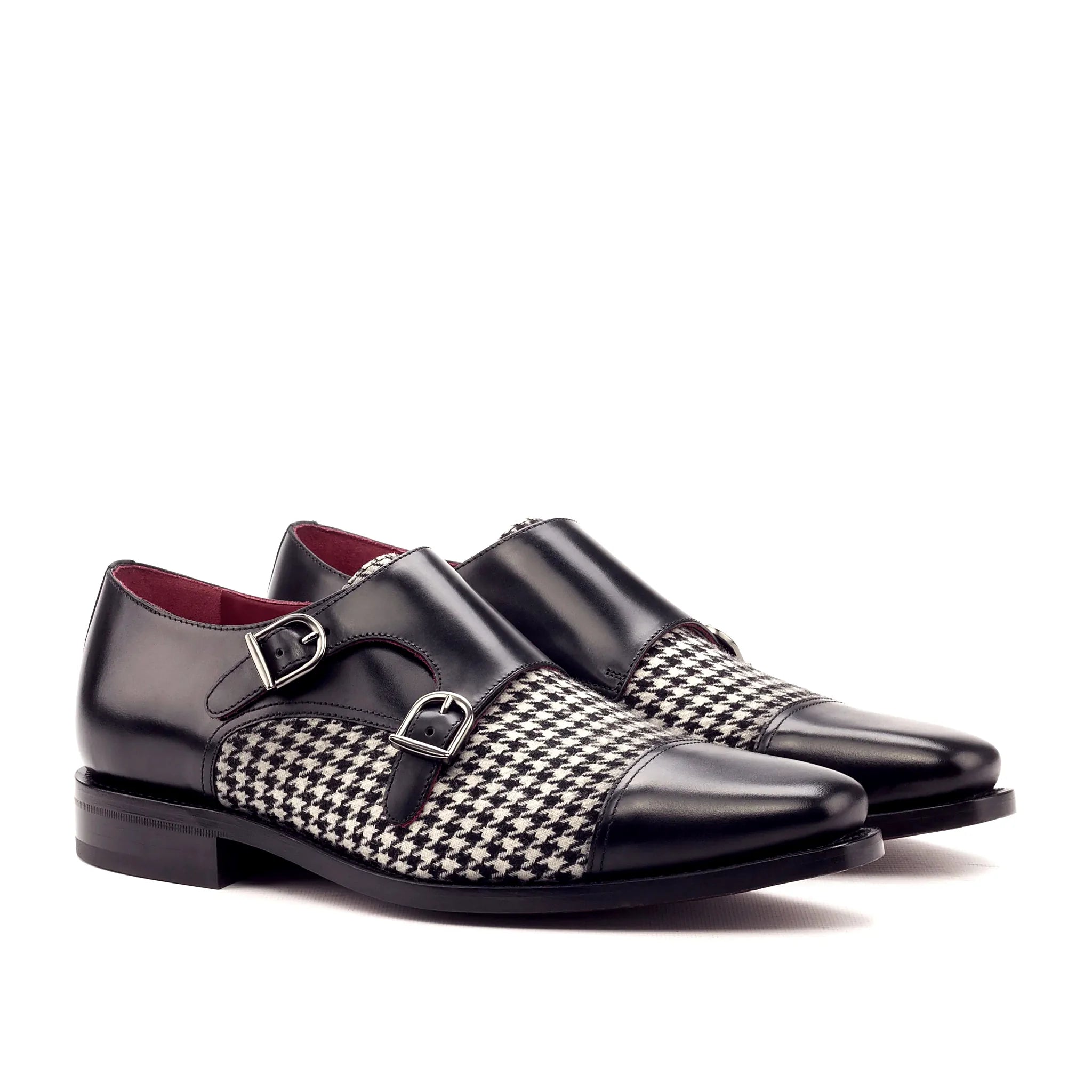 Houndstooth sartorial panel on the double monk