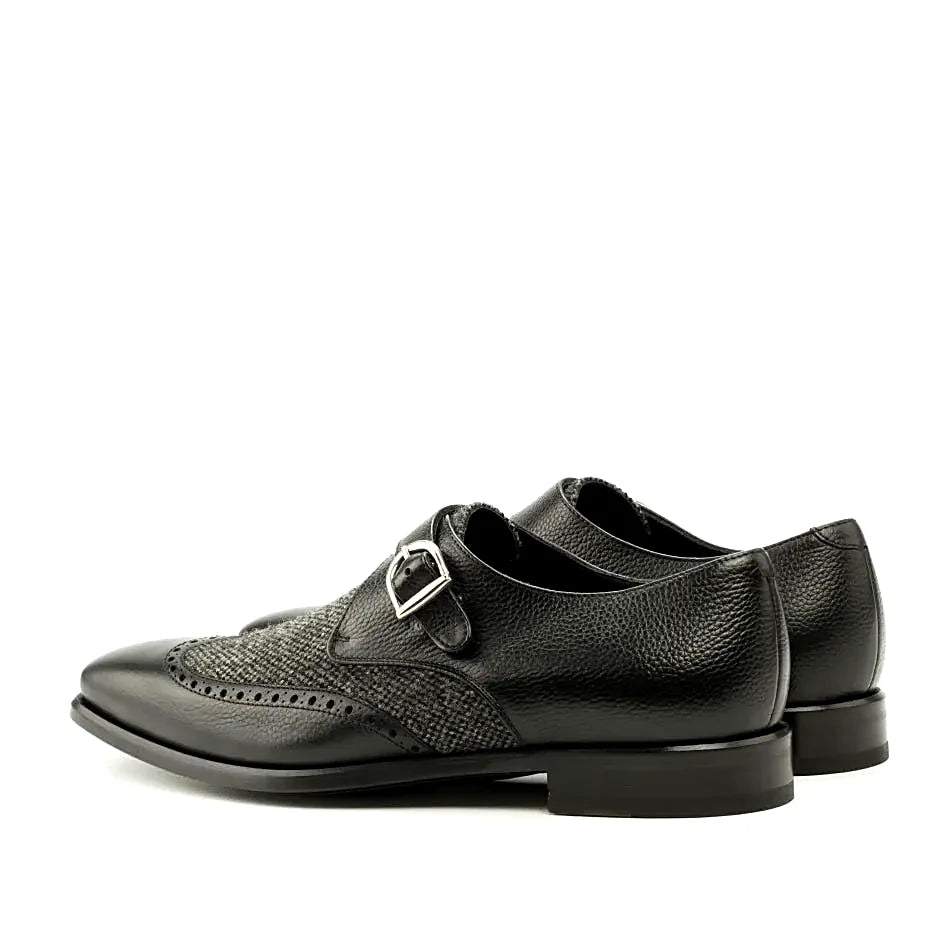 Black painted full grain beside the cloth