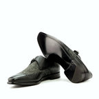 Plain black leather sole