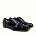 Black nappa Italian leather on the oxford