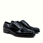 Black nappa Italian leather on the oxford