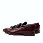 Navy box calf beside the burgundy