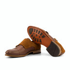 Leather sole with mountain rubber injections