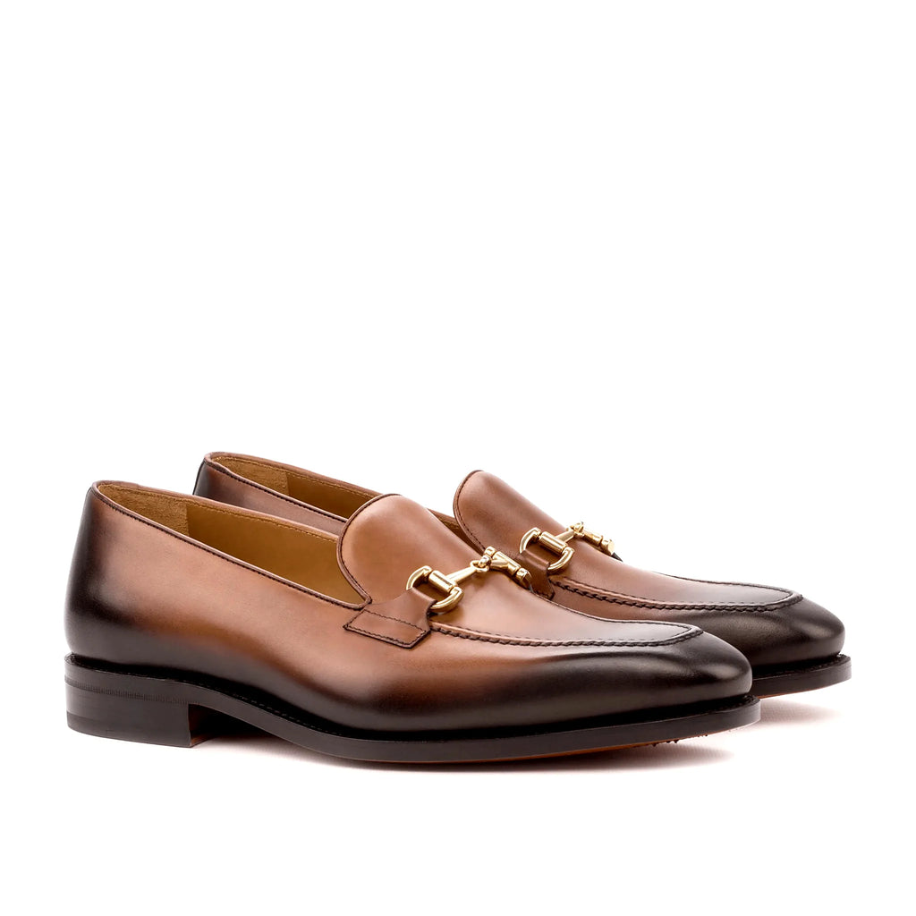 Med brown box calf loafer
