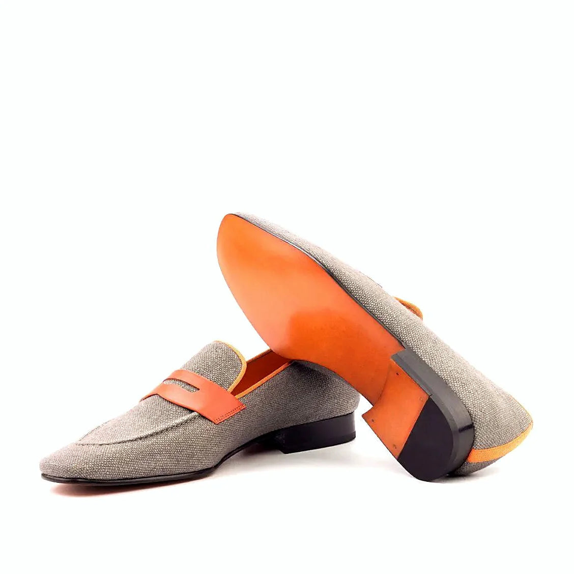 Orange slipper leather sole