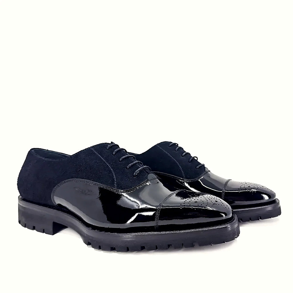 Navy italian lux suede on the oxford