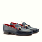 Navy painted full grain slipper