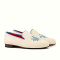 White suede slipper upper