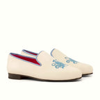 White suede slipper upper