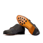 Cognac leather sole with rubber buttons