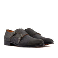 Dark grey flannel on the double monk