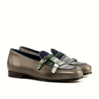 Tartan sartorial panel on the Belgian slipper