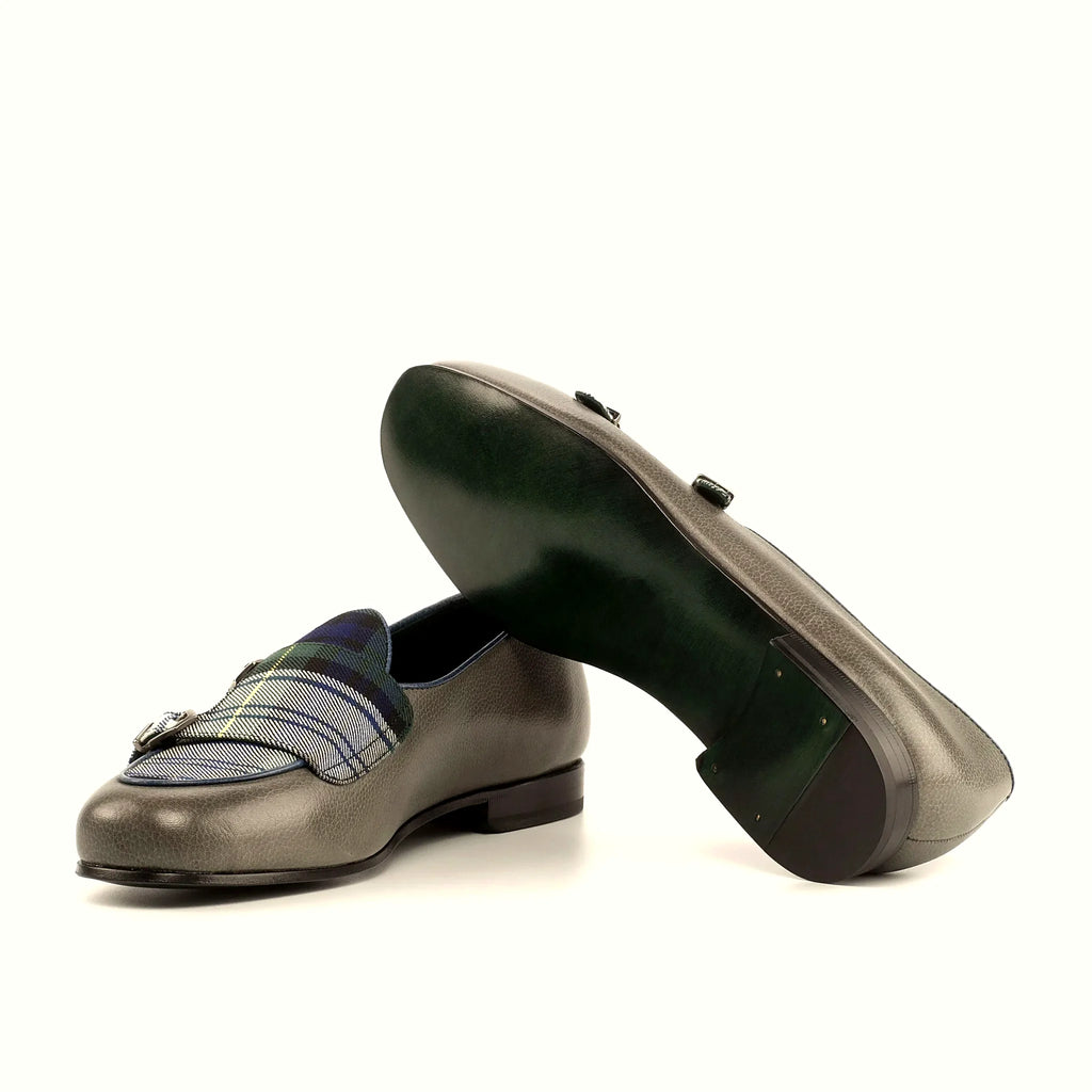Forest green slipper leather sole
