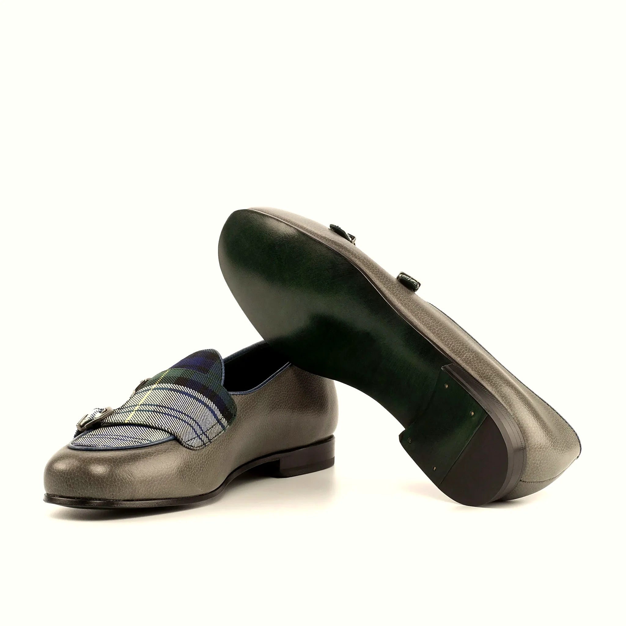 Forest green slipper leather sole