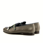 Contrasting double monk strap across the apron