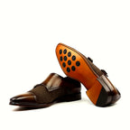 Cognac leather sole with rubber injections