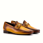 Cognac crust patina across the moccasin