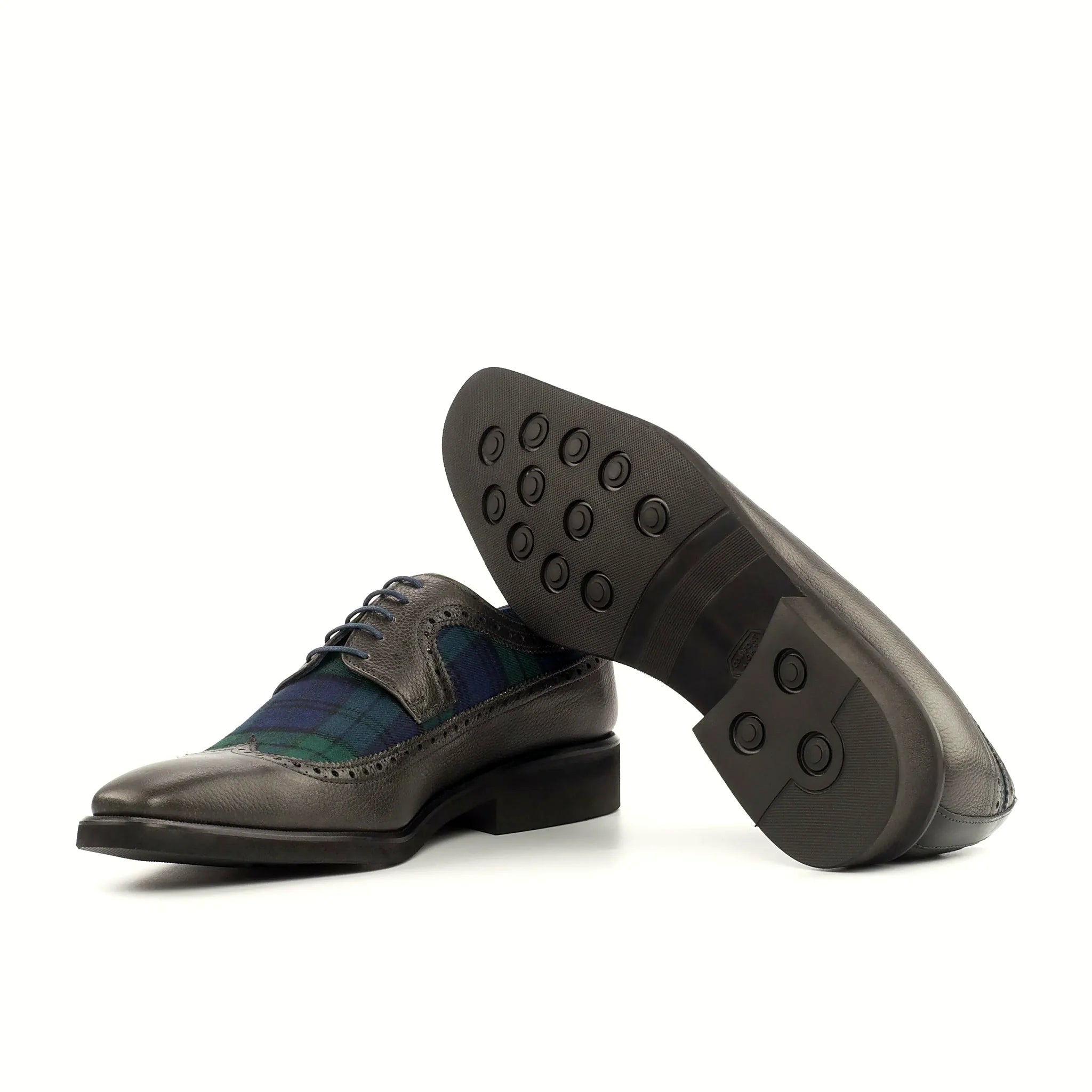 Black heeled rubber sole