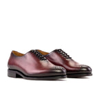Burgundy box calf in the second finish