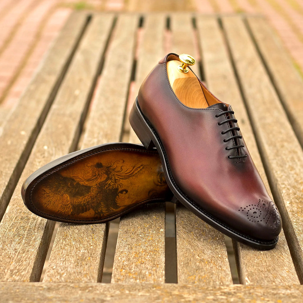 Burgundy painted calf on the wholecut