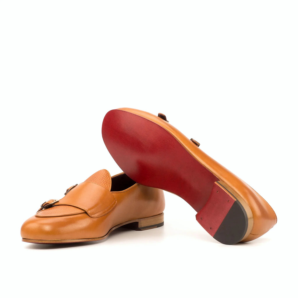 Dark red slipper leather sole