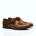 Med brown lux suede on the single monk