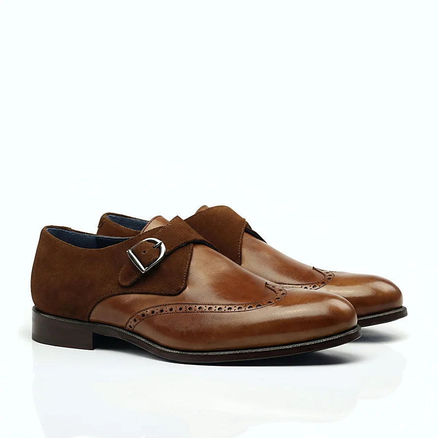 Med brown lux suede on the single monk