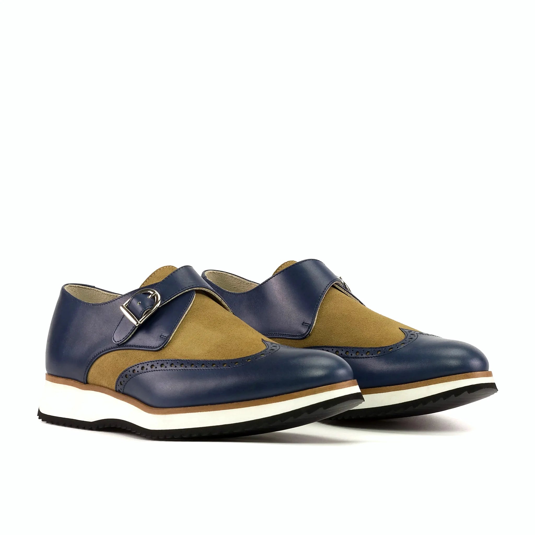 Camel lux suede on the single monk