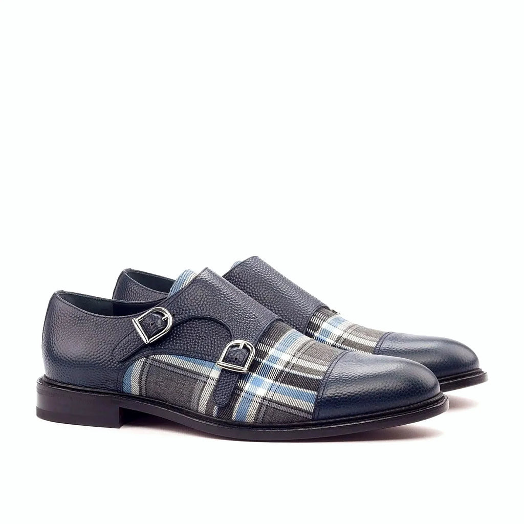 Plaid sartorial panel on the double monk