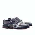 Plaid sartorial panel on the double monk