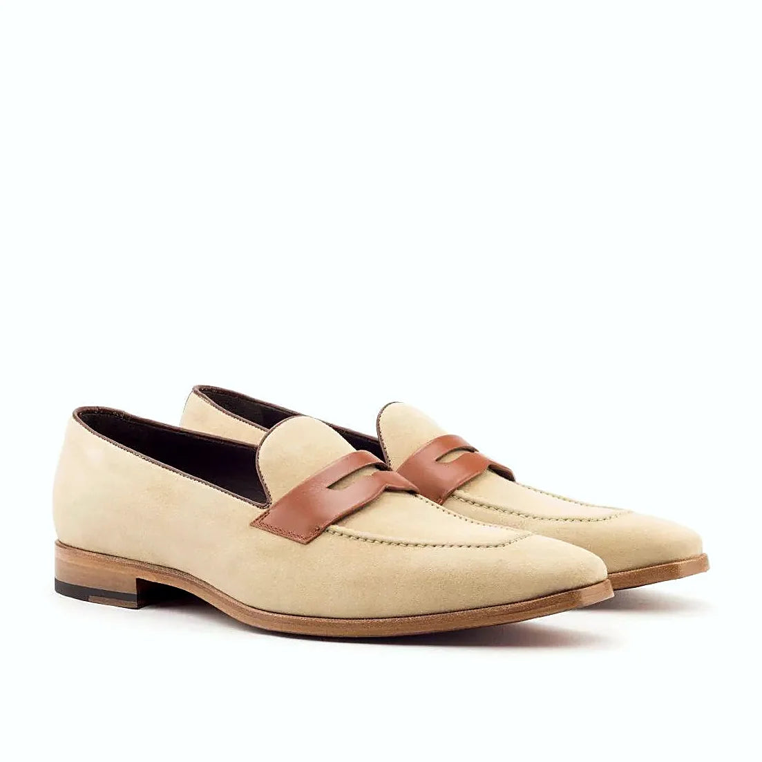 Cognac box calf on the loafer