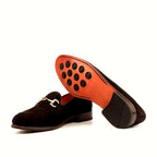 Leather sole with buttons rubber injections