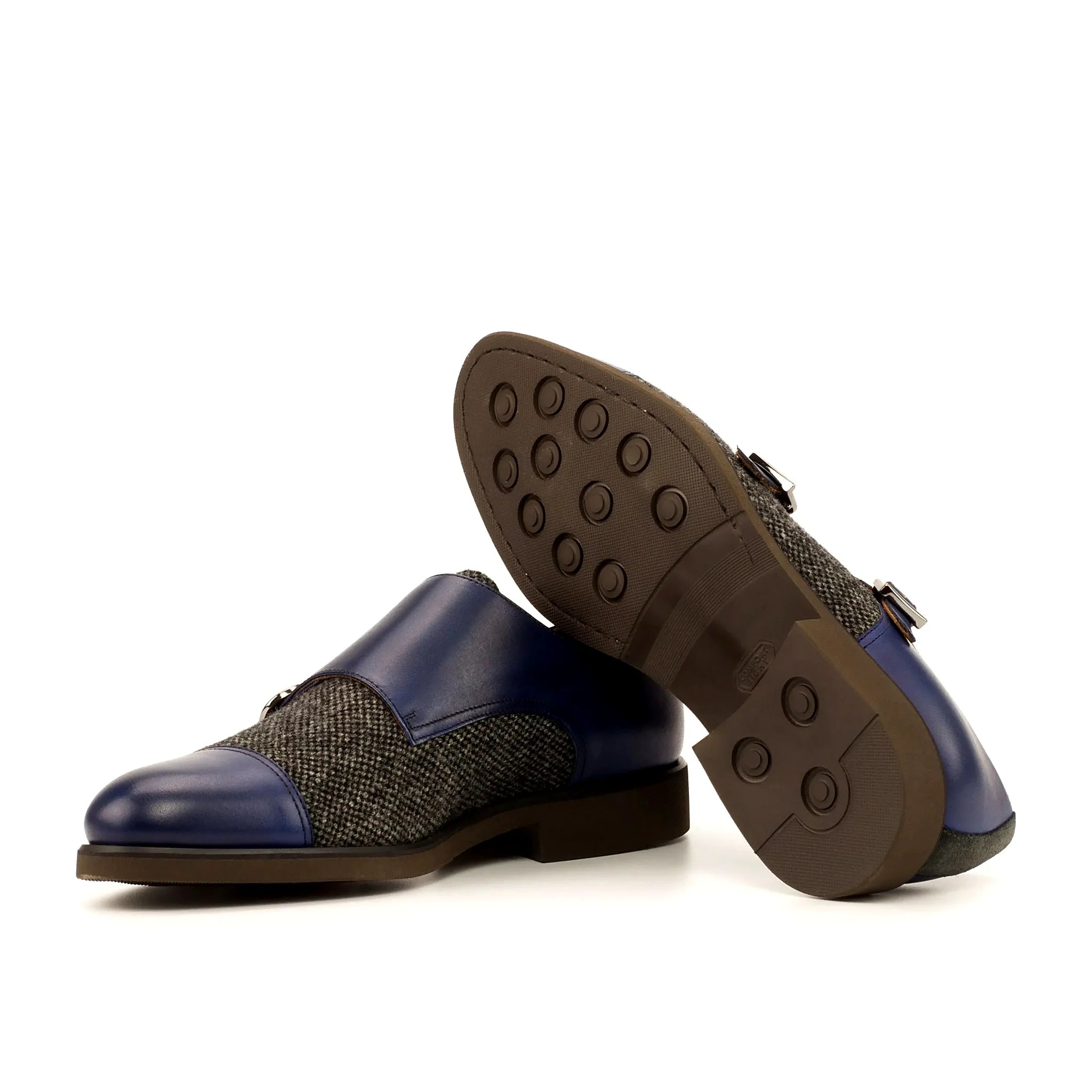 Brown heeled rubber sole