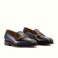 Med brown box calf on the burnished loafer