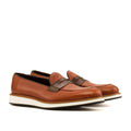 Dark brown painted calf loafer