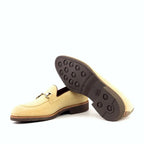 Brown heeled rubber sole