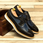 Navy painted calf across the quarters