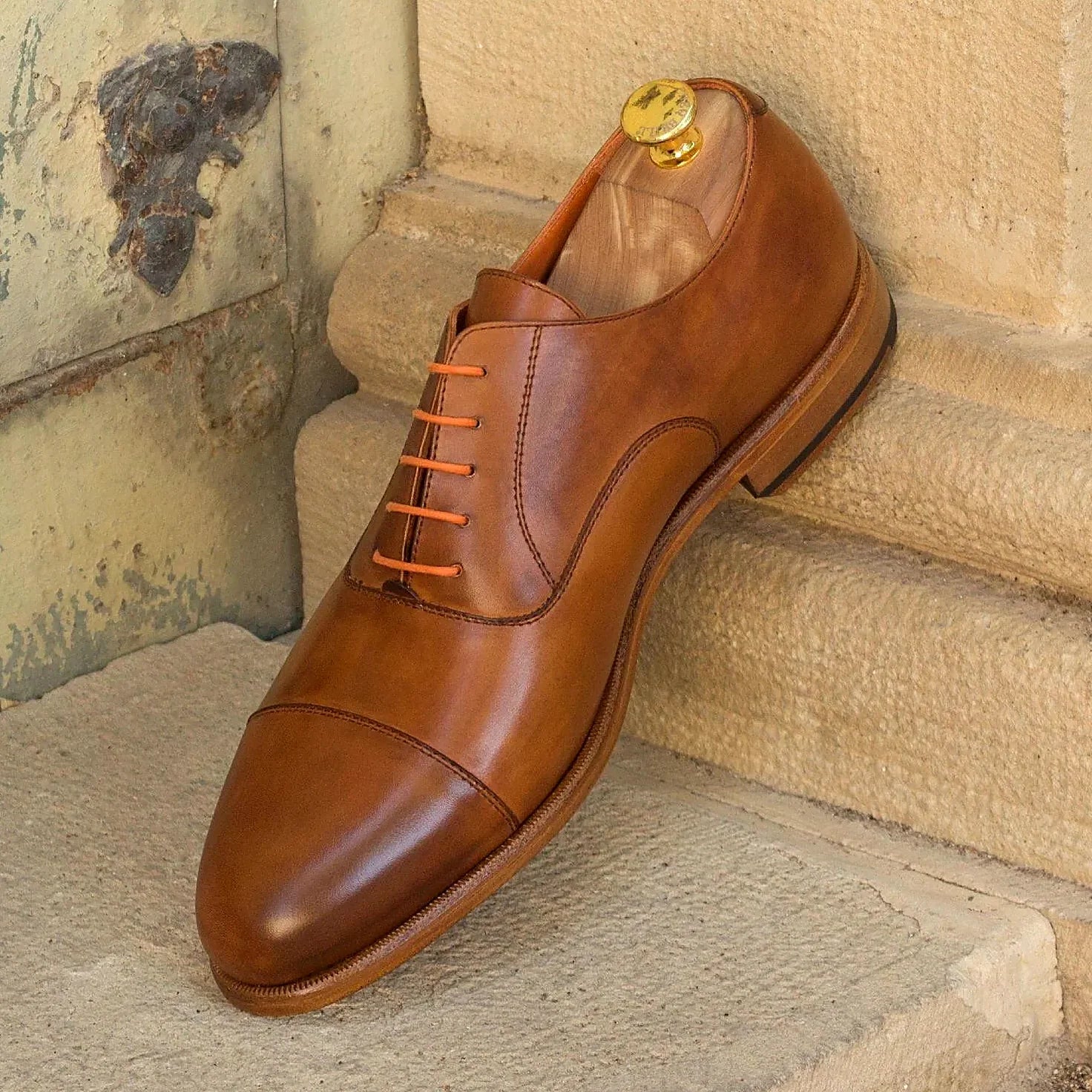 Orange calf leather lining inside